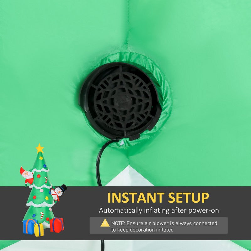 Homcom 7ft Christmas Inflatable Tree LED Lighted for Indoor Outdoor Decoration - Green