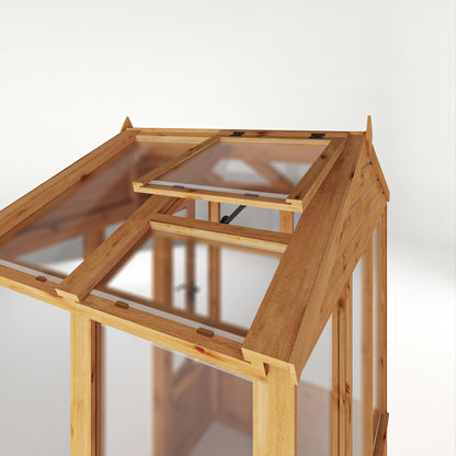 Mercia Woodsman 4' 3" x 6' 1" Apex Greenhouse - Premium Dip Treated Shiplap- Polycarbonate Windows