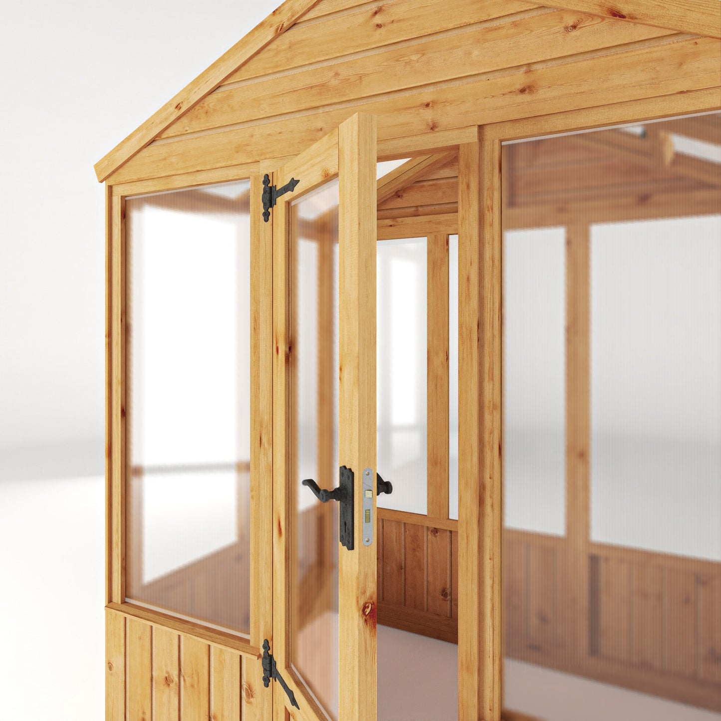 Mercia Woodsman 4' 3" x 6' 1" Apex Greenhouse - Premium Dip Treated Shiplap- Polycarbonate Windows