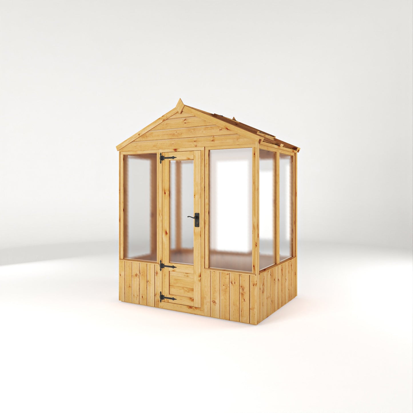 Mercia Woodsman 4' 3" x 6' 1" Apex Greenhouse - Premium Dip Treated Shiplap- Polycarbonate Windows