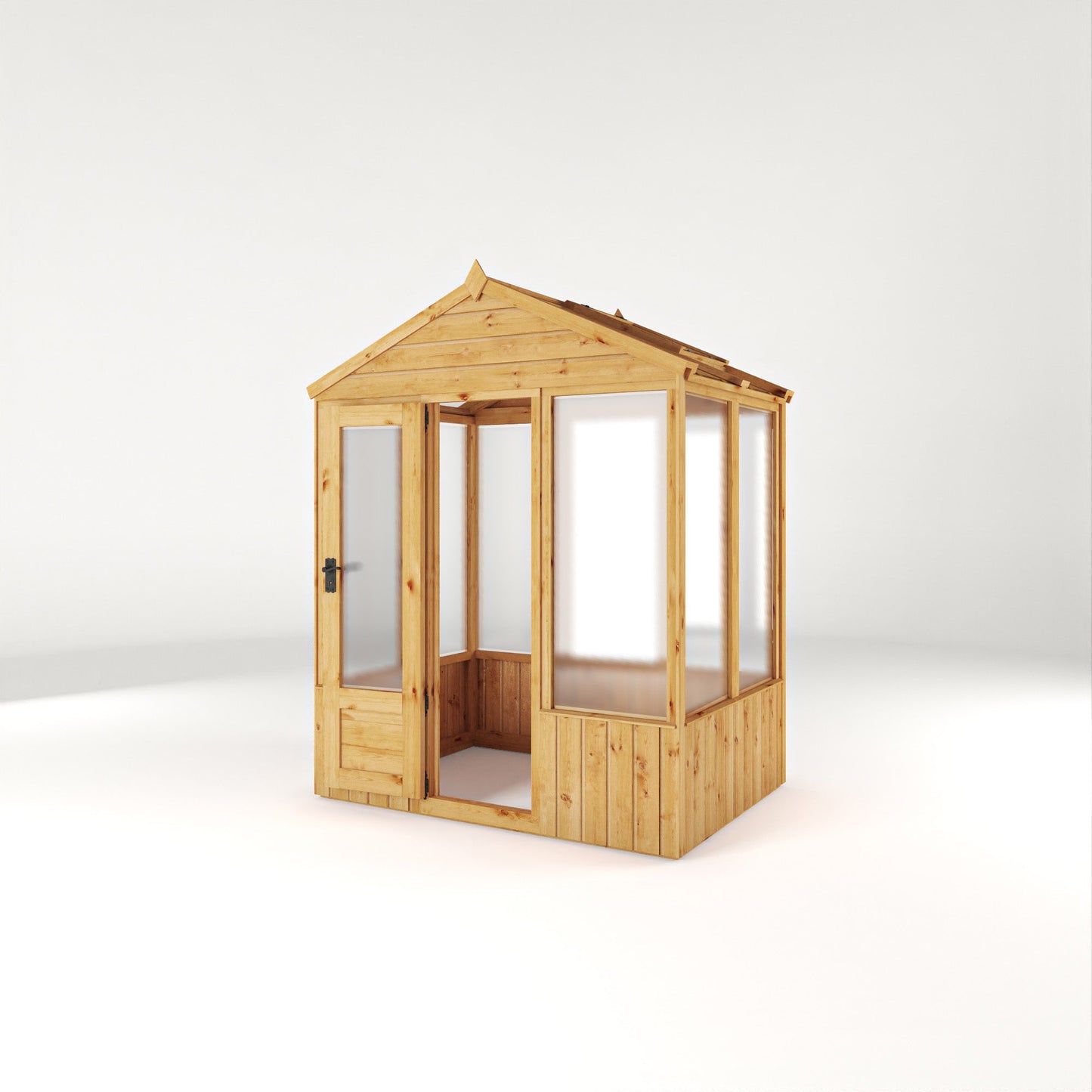 Mercia Woodsman 4' 3" x 6' 1" Apex Greenhouse - Premium Dip Treated Shiplap- Polycarbonate Windows
