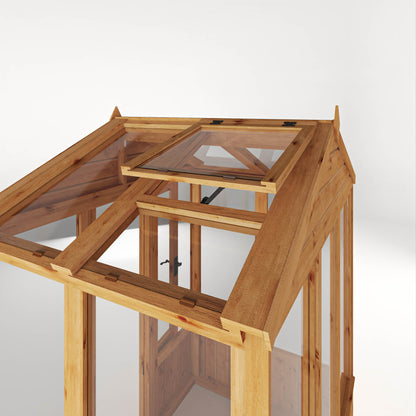 Mercia Woodsman 4' 3" x 6' 1" Apex Greenhouse - Premium Dip Treated Shiplap- Glass Windows