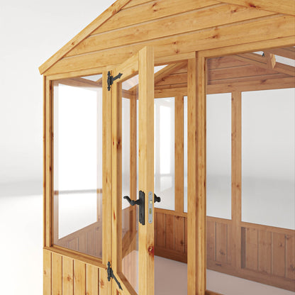 Mercia Woodsman 4' 3" x 6' 1" Apex Greenhouse - Premium Dip Treated Shiplap- Styrene Windows