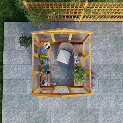 Mercia Woodsman 6' 3" x 6' 1" Apex Greenhouse - Premium Dip Treated Shiplap- Polycarbonate Windows