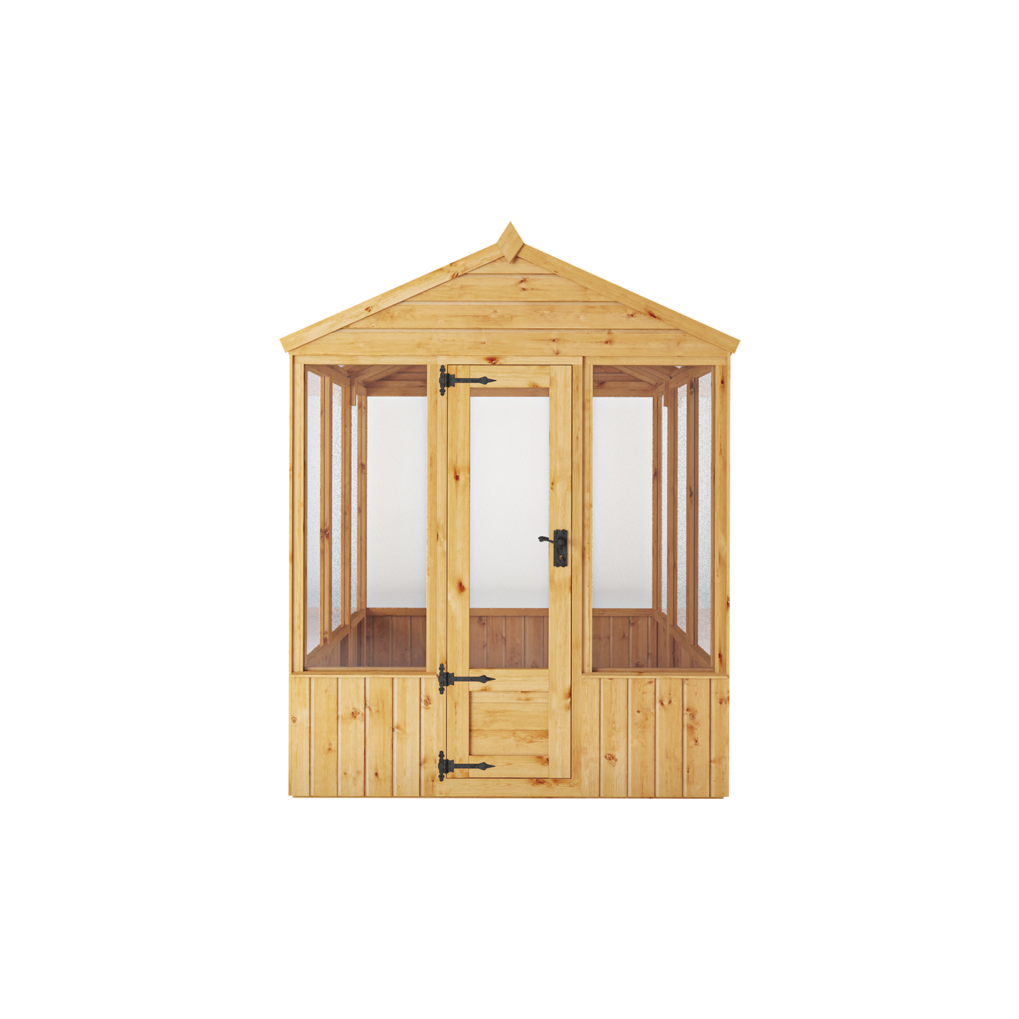 Mercia Woodsman 6' 3" x 6' 1" Apex Greenhouse - Premium Dip Treated Shiplap- Styrene Windows