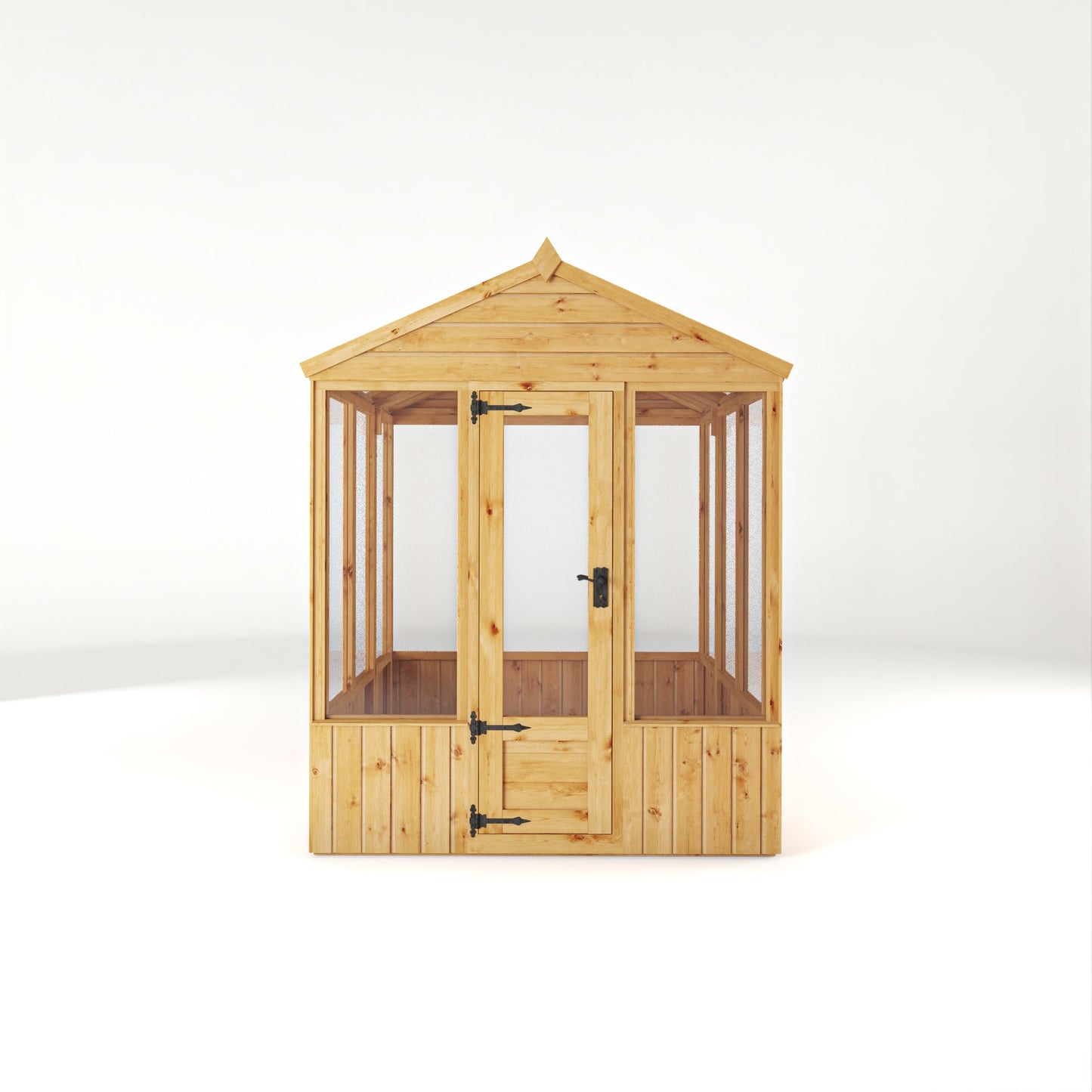 Mercia Woodsman 6' 3" x 6' 1" Apex Greenhouse - Premium Dip Treated Shiplap- Glass Windows