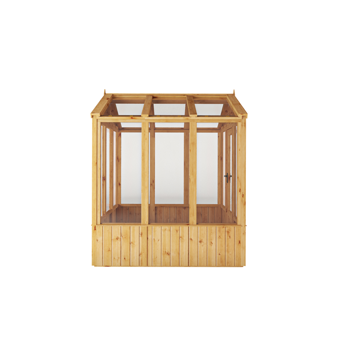 Mercia Woodsman 6' 3" x 6' 1" Apex Greenhouse - Premium Dip Treated Shiplap- Styrene Windows