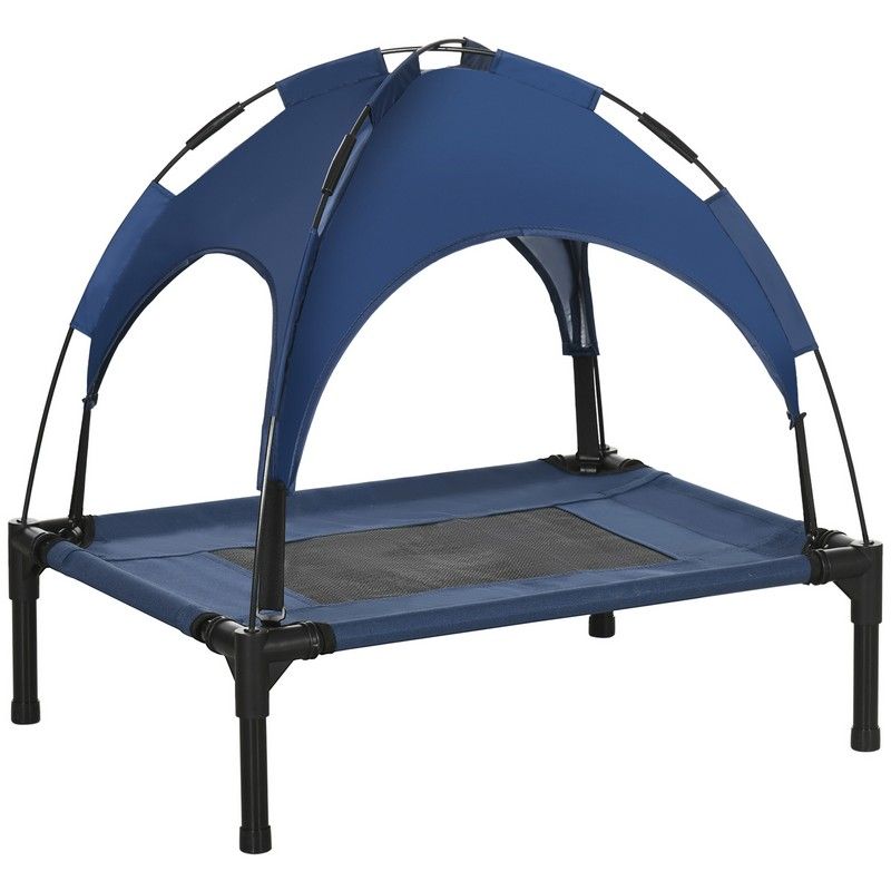Raised Dog Bed Waterproof Elevated Pet Cot Breathable Mesh UV Protection Canopy