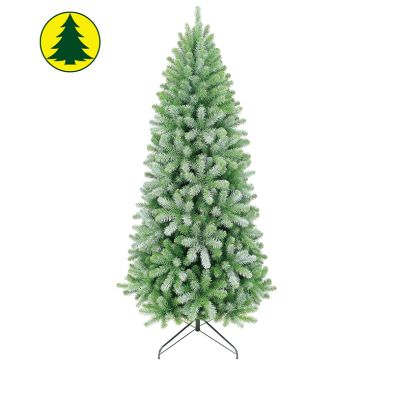 7ft Norway Spruce Christmas Tree Artificial - White Frosted Green 1142 Tips Primary Image