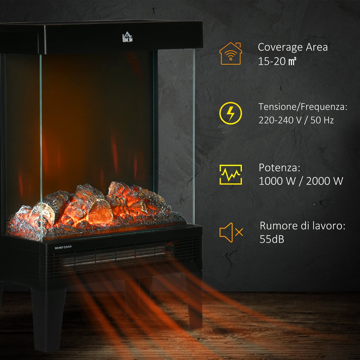 180° Charming Electric Fireplace Heater