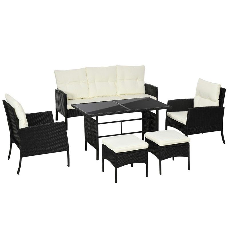 Outsunny 5 Seater Rattan Garden Furniture Set