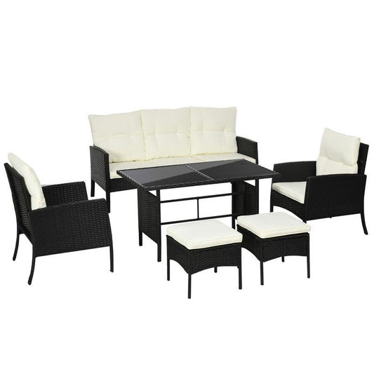 Outsunny 5 Seater Rattan Garden Furniture Set
