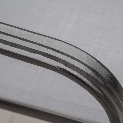 Outsunny Set of 4 Garden Dining Chair Set Stackable Outdoor Patio Furniture Set with Backrest and Armrest