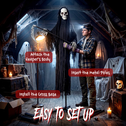Animated Grim Reaper Halloween Decoration - 183cm