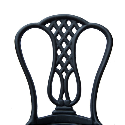 3-Piece Patio Cast Aluminium Bistro Set Garden Outdoor Furniture Table and Chairs Shabby Chic Style