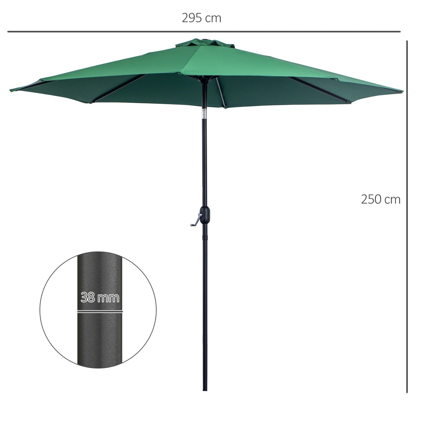 3M Tilting Parasol Garden Umbrellas
