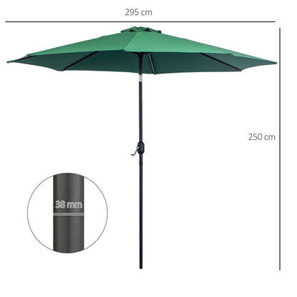 3M Tilting Parasol Garden Umbrellas