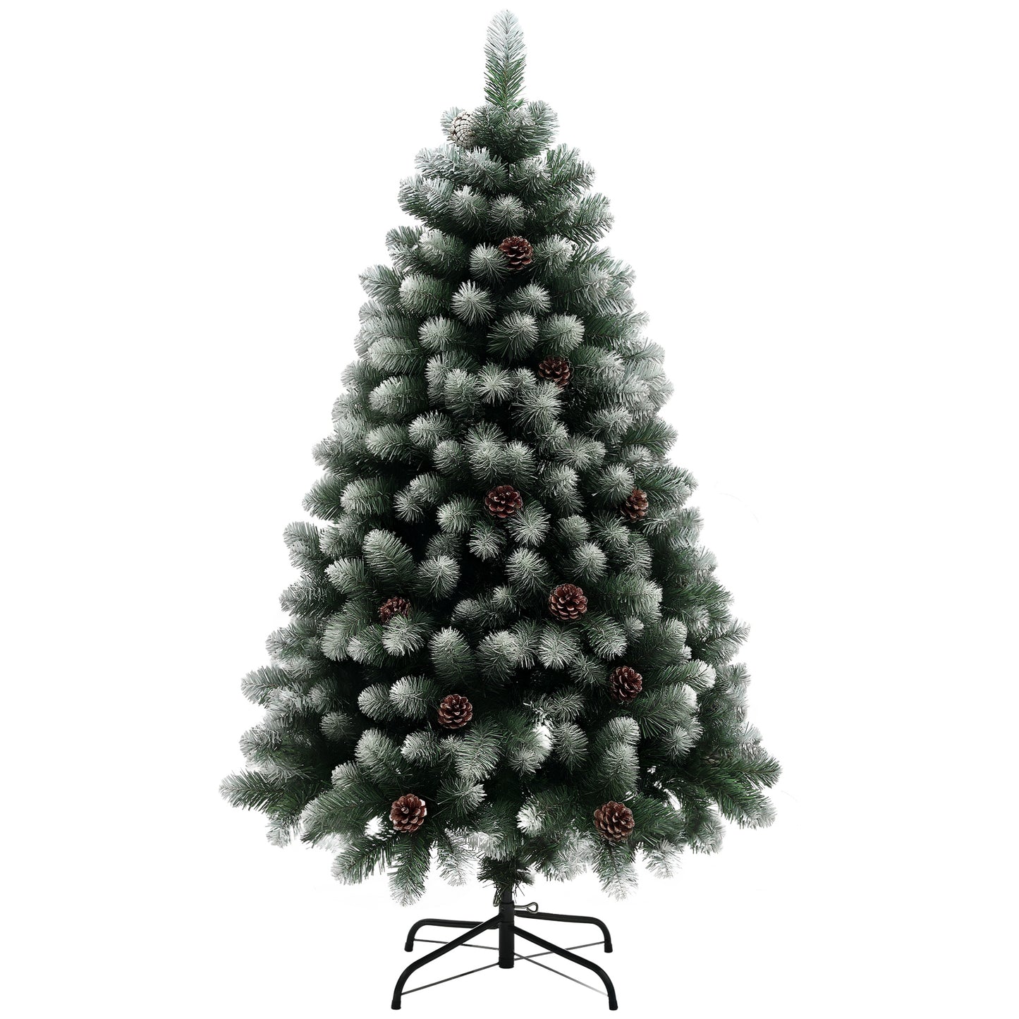 5ft Pinecone Christmas Tree Artificial - White Frosted Green  489 Tips
