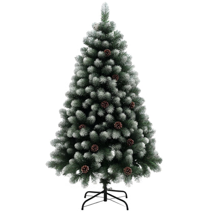 5ft Pinecone Christmas Tree Artificial - White Frosted Green  489 Tips