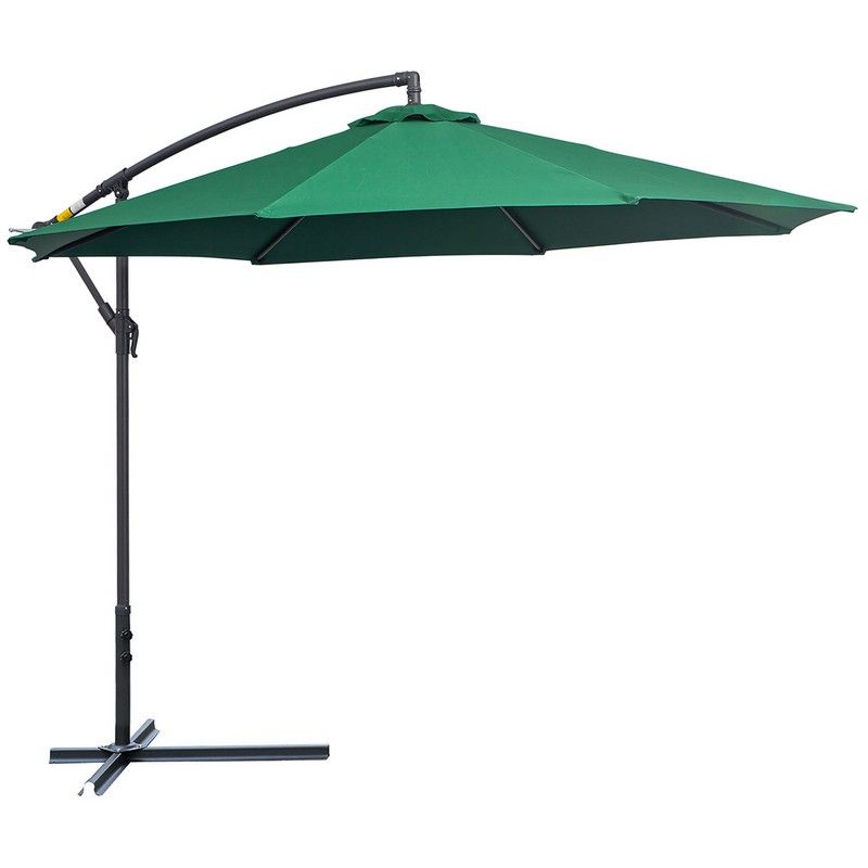 Outsunny 3M Banana Hanging Parasol Umbrella Green Primary Image