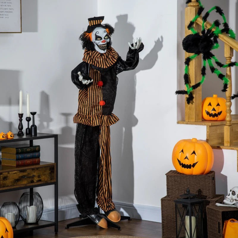 67 Inch Life Size Outdoor Halloween Decorations Talking Circus Clown
