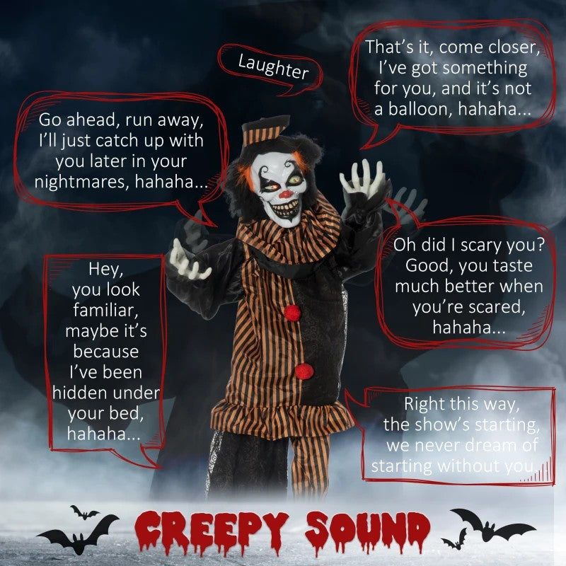 67 Inch Life Size Outdoor Halloween Decorations Talking Circus Clown