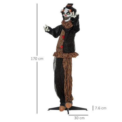 67 Inch Life Size Outdoor Halloween Decorations Talking Circus Clown