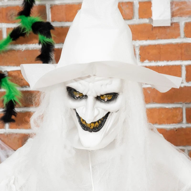 72 Inch Halloween Decorations White Witch Holding Pumpkin Head