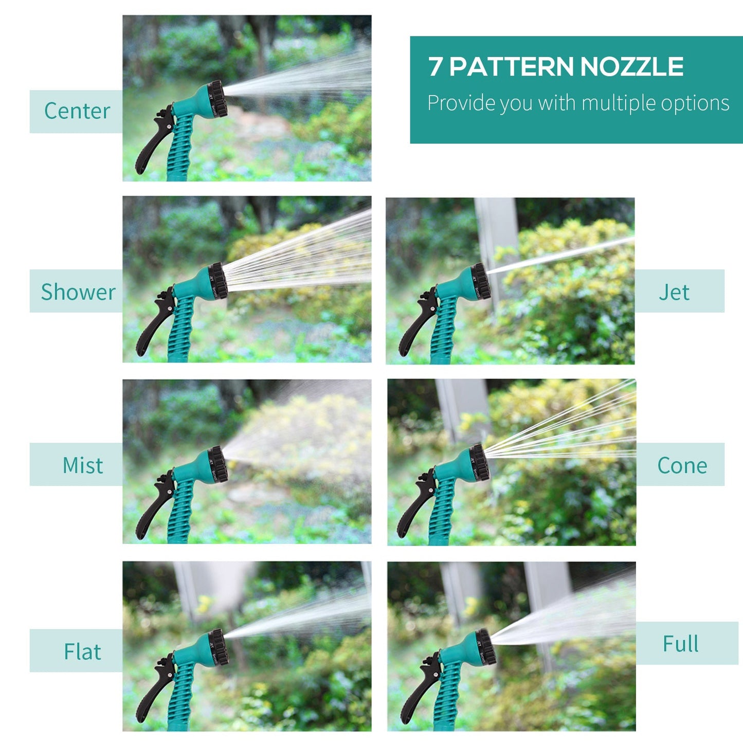 Retractable 15M Wall Mounted Hose Reel With Seven Spray Patterns by Durhand