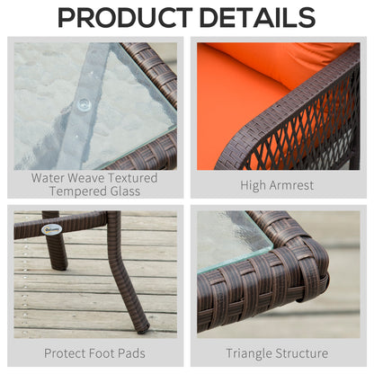 Outsunny 3 Pieces Patio PE Rattan Bistro Set