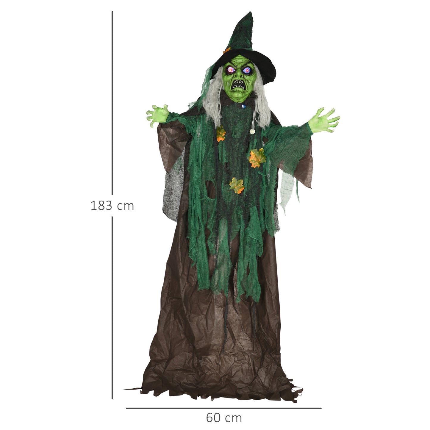 Animated Witch Halloween Decoration - 183cm