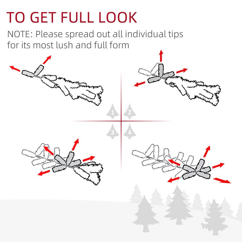 6FT Artificial Pine Pencil Slim Tall Christmas Tree with 390 Branch Tips Xmas Holiday Décor with Stand White