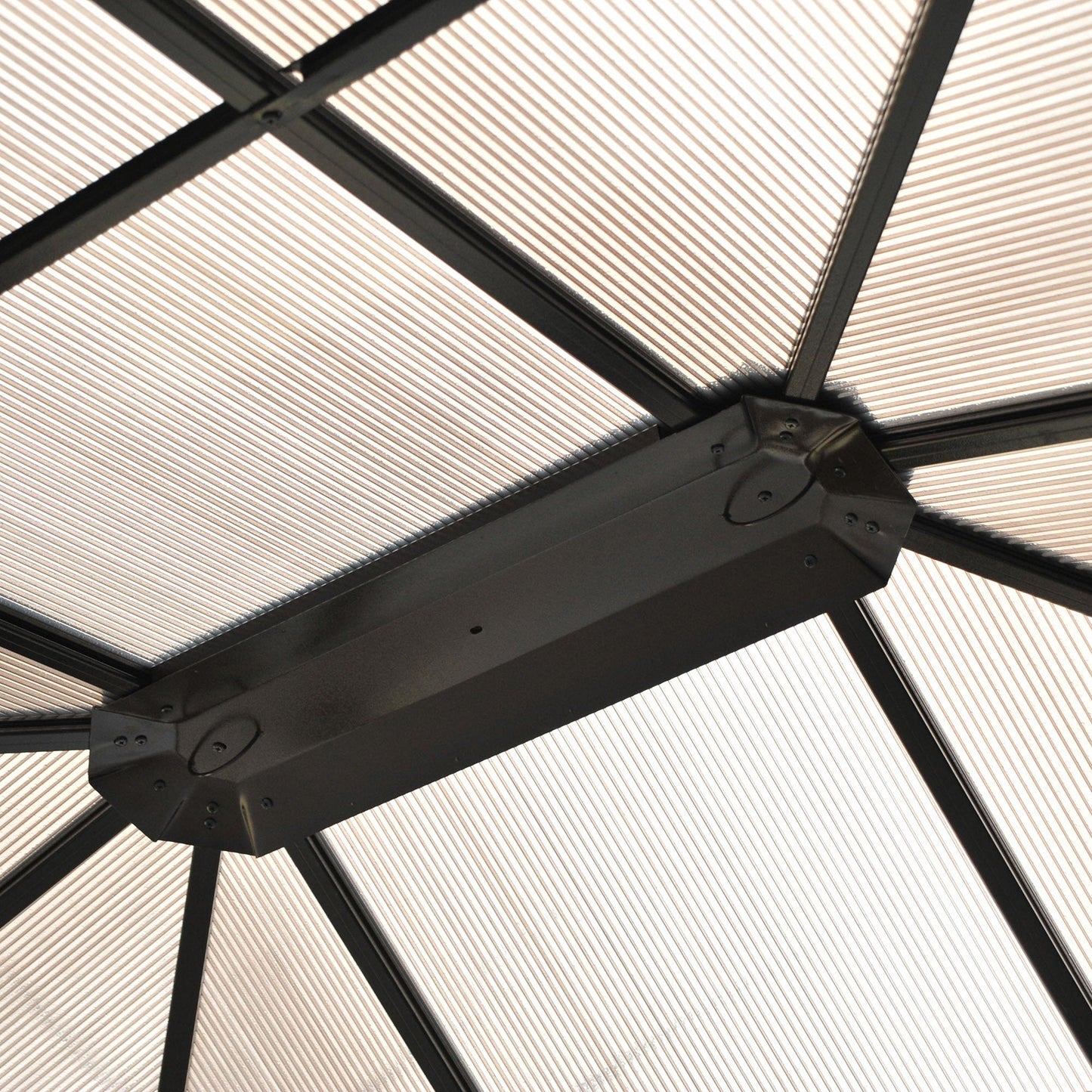 3.6 x 4m Hardtop Gazebo Canopy with Polycarbonate Roof and Aluminium Frame