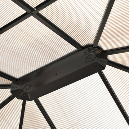 3.6 x 4m Hardtop Gazebo Canopy with Polycarbonate Roof and Aluminium Frame