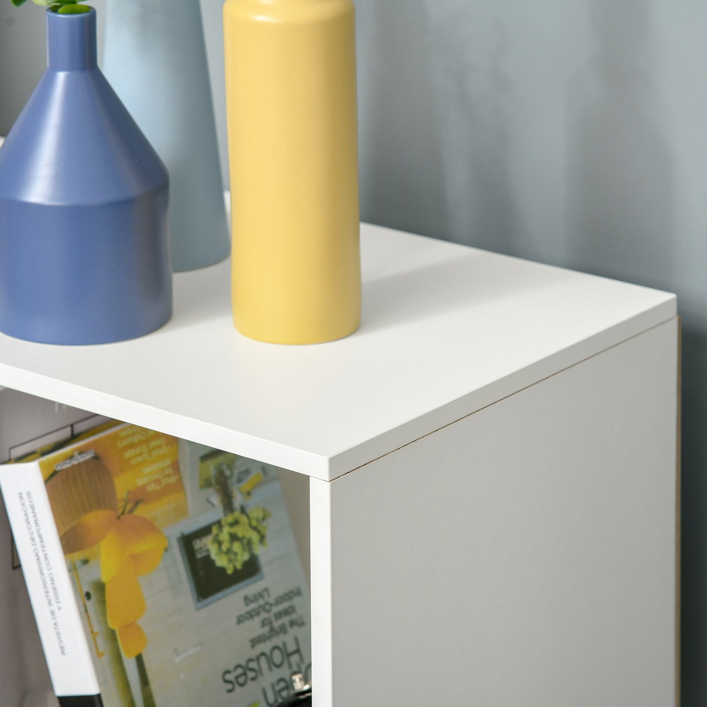 Nine-Cube Compact Shelving Unit - White