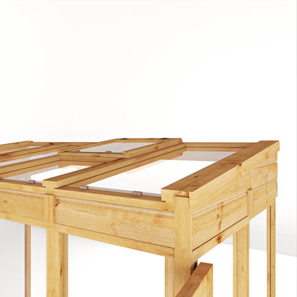 Mercia Woodsman 8' 2" x 3' 11" Pent Lean-to Greenhouse - Premium Dip Treated Shiplap- Glass Windows