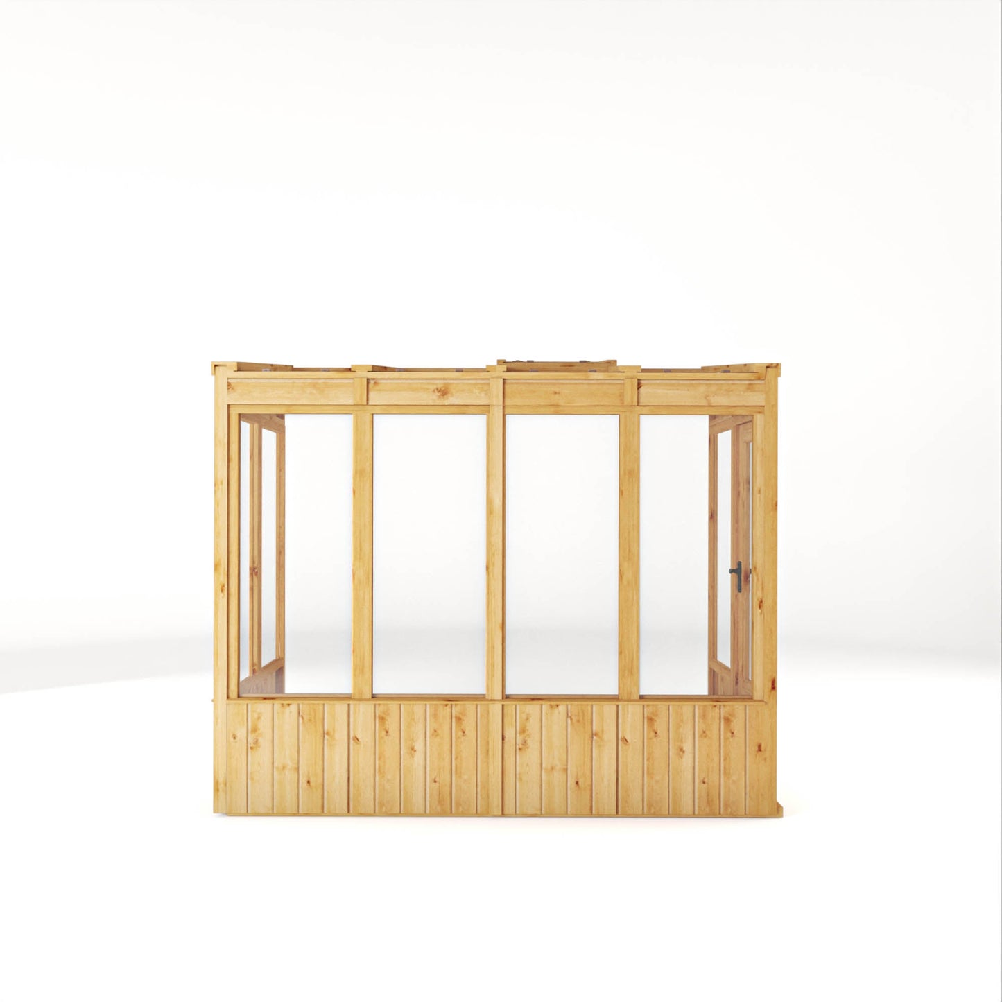 Mercia Woodsman 8' 2" x 3' 11" Pent Lean-to Greenhouse - Premium Dip Treated Shiplap- Glass Windows