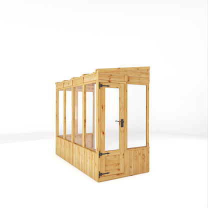 Mercia Woodsman 8' 2" x 3' 11" Pent Lean-to Greenhouse - Premium Dip Treated Shiplap- Glass Windows