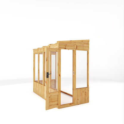 Mercia Woodsman 8' 2" x 3' 11" Pent Lean-to Greenhouse - Premium Dip Treated Shiplap- Glass Windows