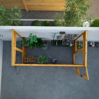 Mercia Woodsman 8' 2" x 3' 11" Pent Lean-to Greenhouse - Premium Dip Treated Shiplap- Glass Windows