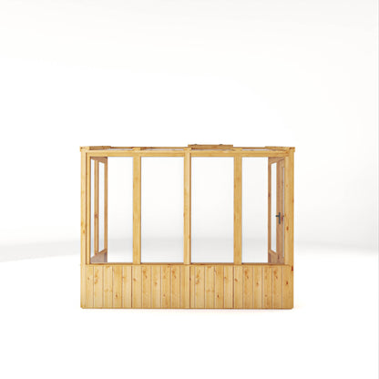 Mercia Woodsman 8' 2" x 3' 11" Pent Lean-to Greenhouse - Premium Dip Treated Shiplap- Styrene Windows