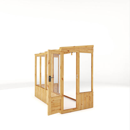 Mercia Woodsman 8' 2" x 3' 11" Pent Lean-to Greenhouse - Premium Dip Treated Shiplap- Styrene Windows