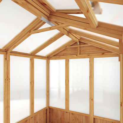 Mercia Woodsman 8' 2" x 6' 1" Apex Greenhouse - Premium Dip Treated Shiplap- Polycarbonate Windows