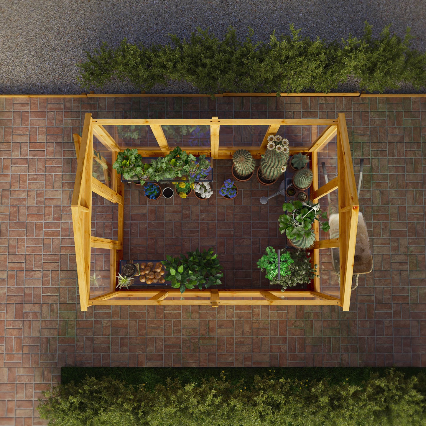 Mercia Woodsman 8' 2" x 6' 1" Apex Greenhouse - Premium Dip Treated Shiplap- Glass Windows