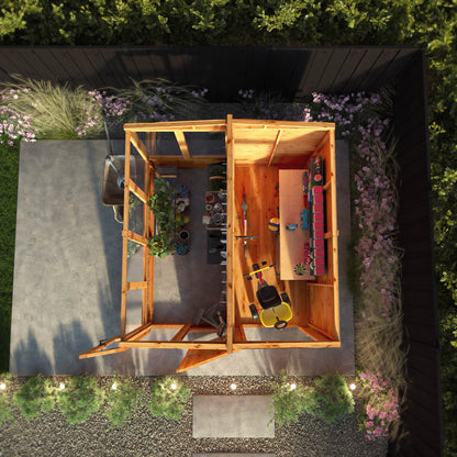 Mercia Woodsman 8' 4" x 8' Apex Combi Greenhouse Shed - Premium Dip Treated Shiplap- Styrene Windows