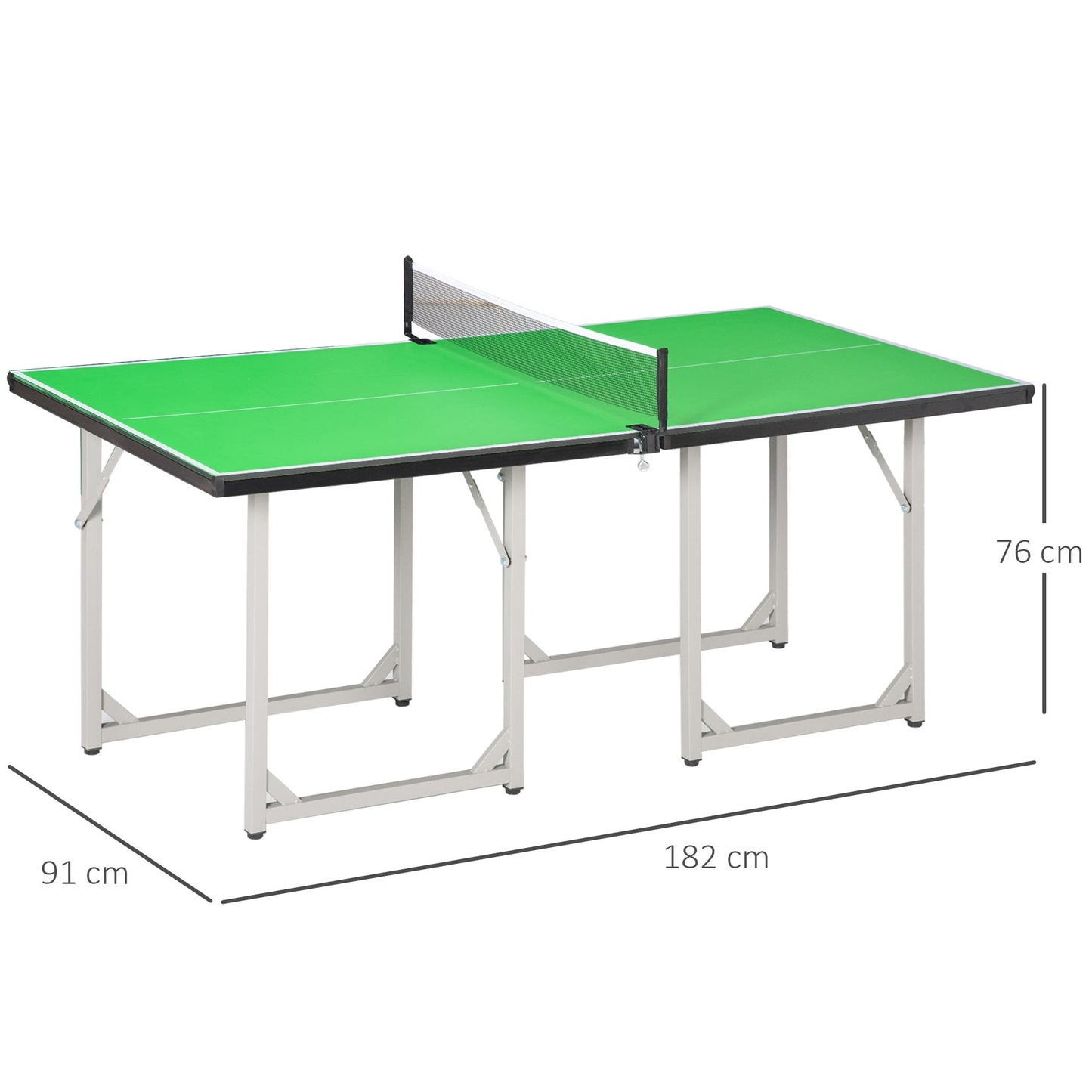 182cm Mini Tennis Table Folding Ping Pong Table with Net Multi-Use Table for Indoor Outdoor Game