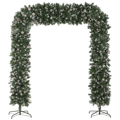 8ft Pinecone Christmas Tree Arch Artificial - White Frosted Green  2100 Tips