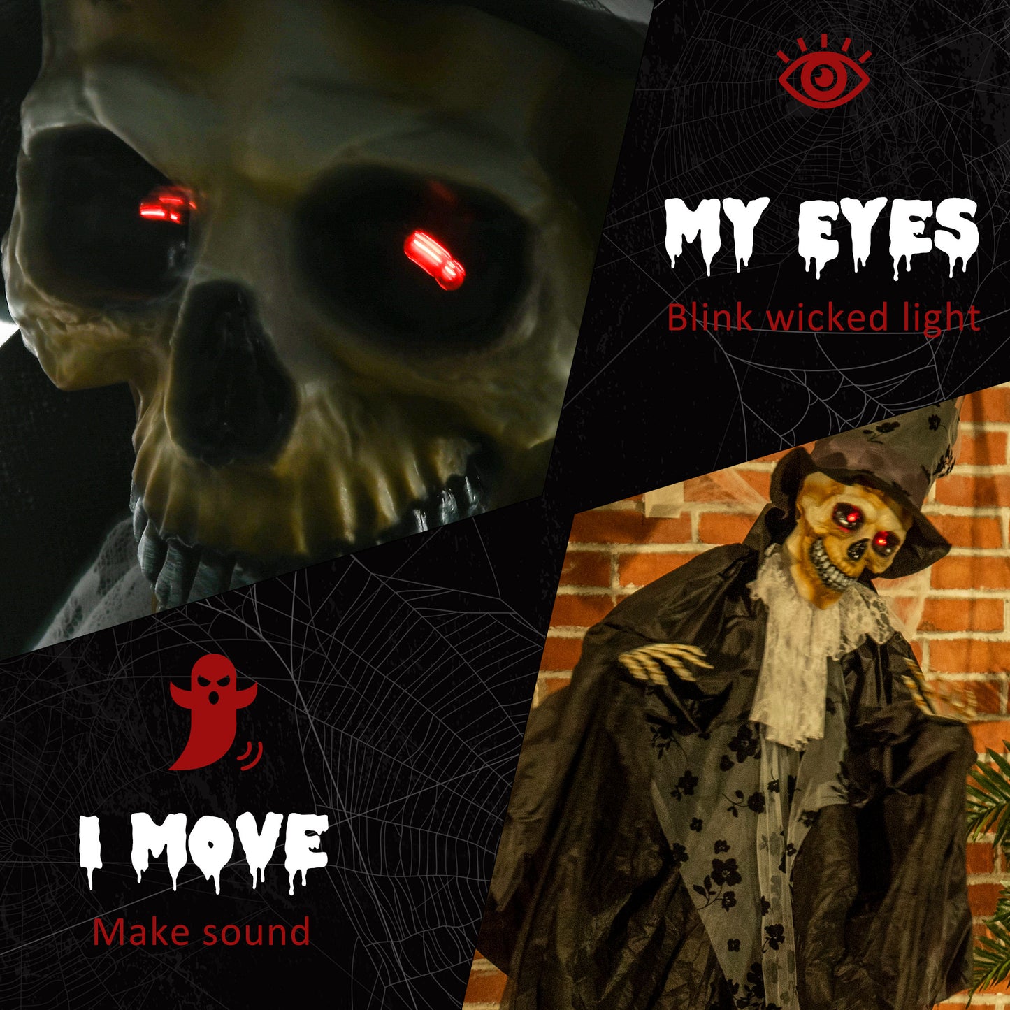Animated Skeleton Halloween Decoration - 189cm