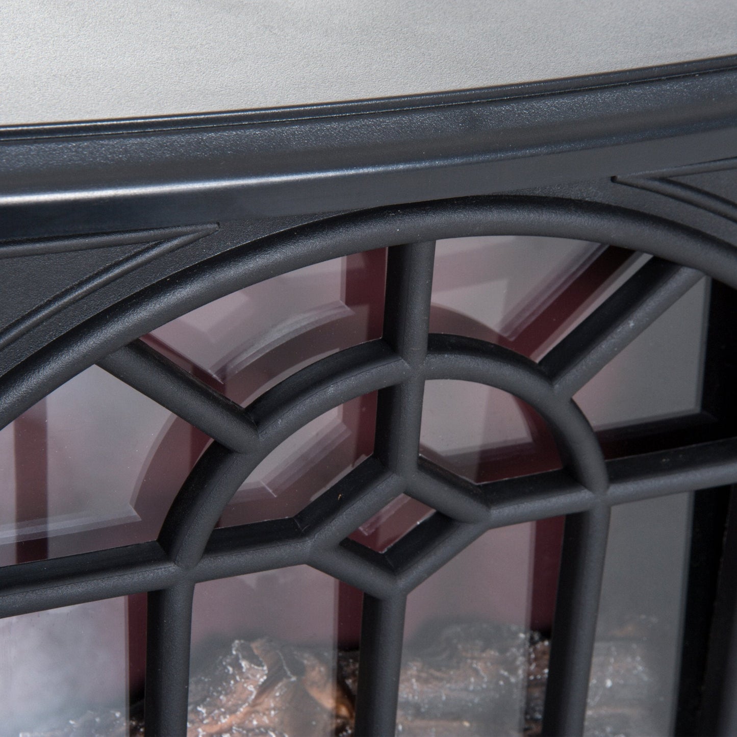 Electric Fireplace Heater Freestanding Stove with LED Flame Effect 1000W/2000W-Black