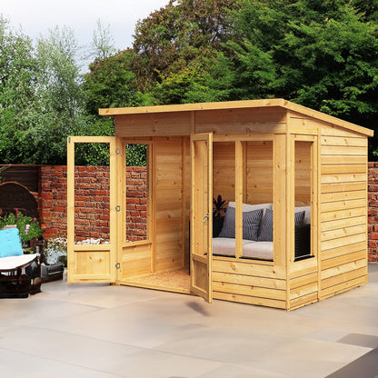 Shire Alora 7' 1" x 8' 1" Pent Summerhouse - Premium Dip Treated Overlap